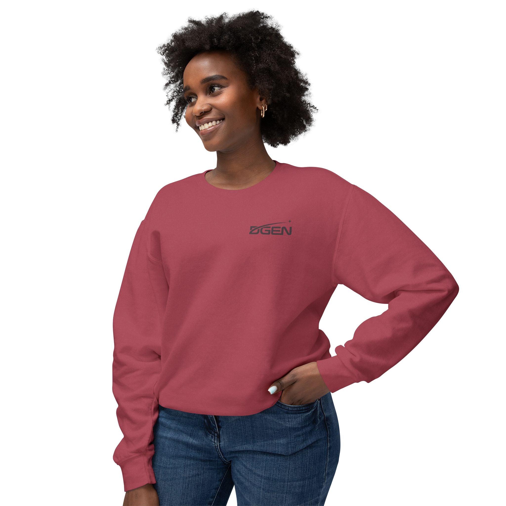 Space Logo Rocket Launch Crewneck Sweatshirt — Lightweight White Casual Pullover