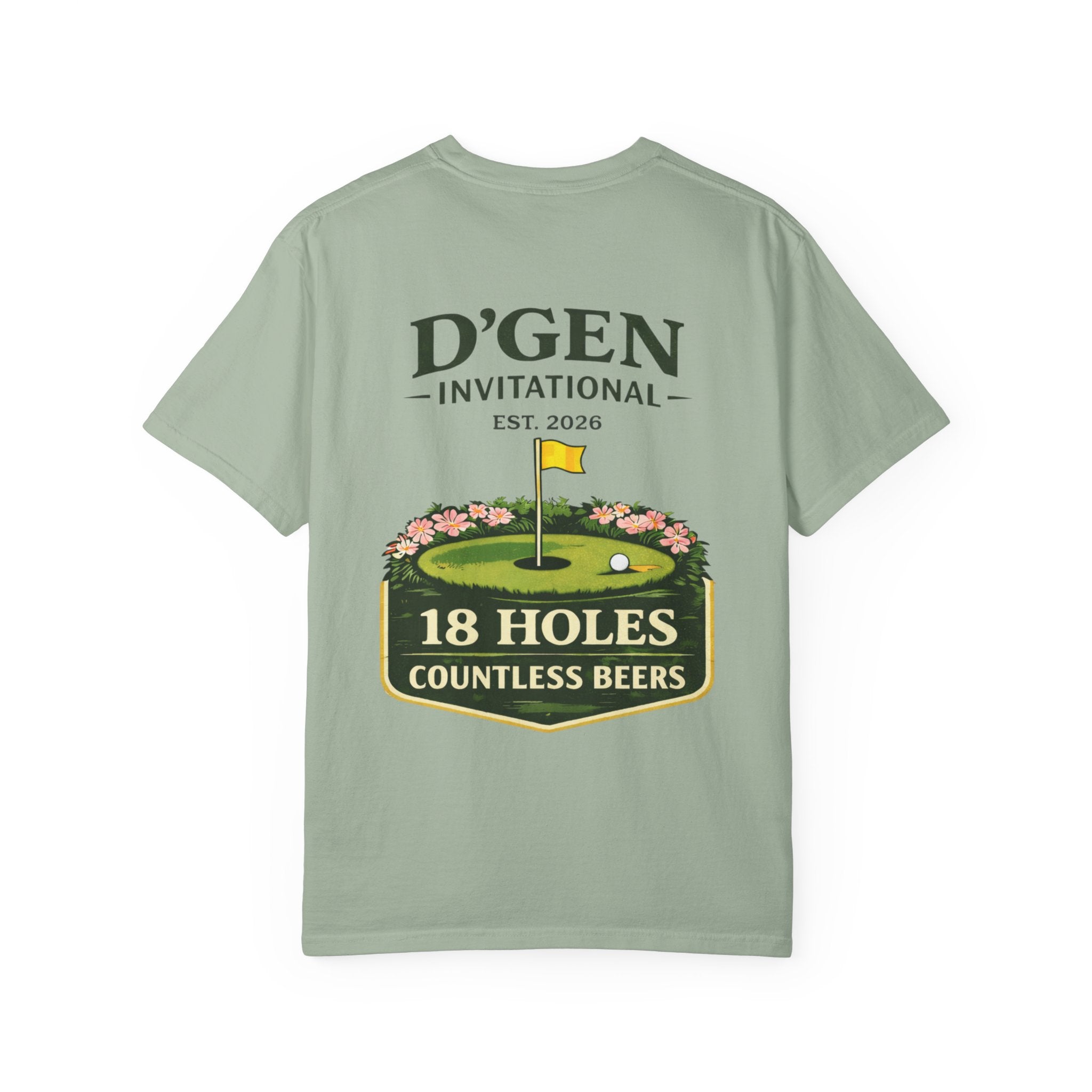 Golf Tournament T-Shirt — D'GEN Invitational “18 Holes Countless Beers”