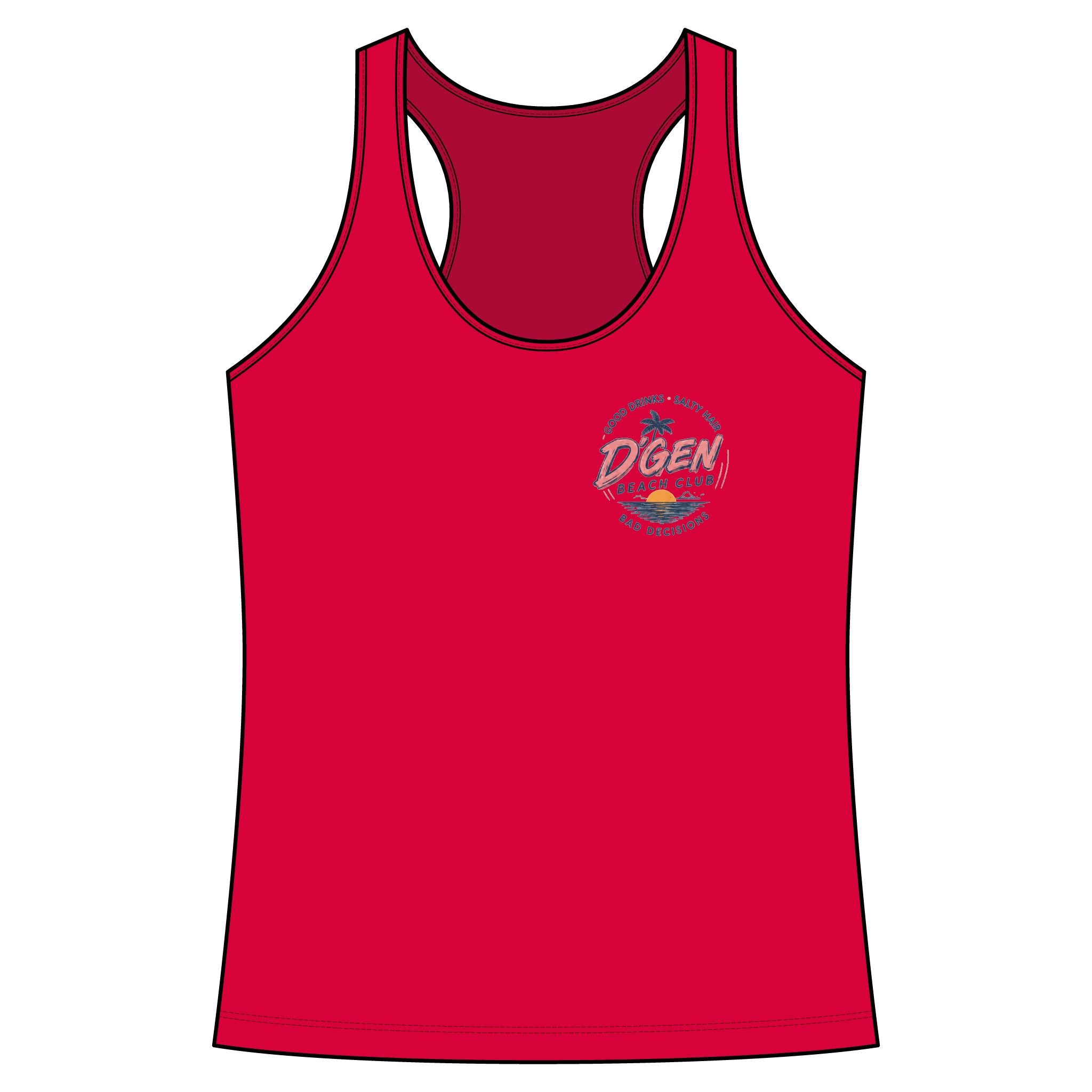D'Gen Beach Club Women's Racerback Tank Top