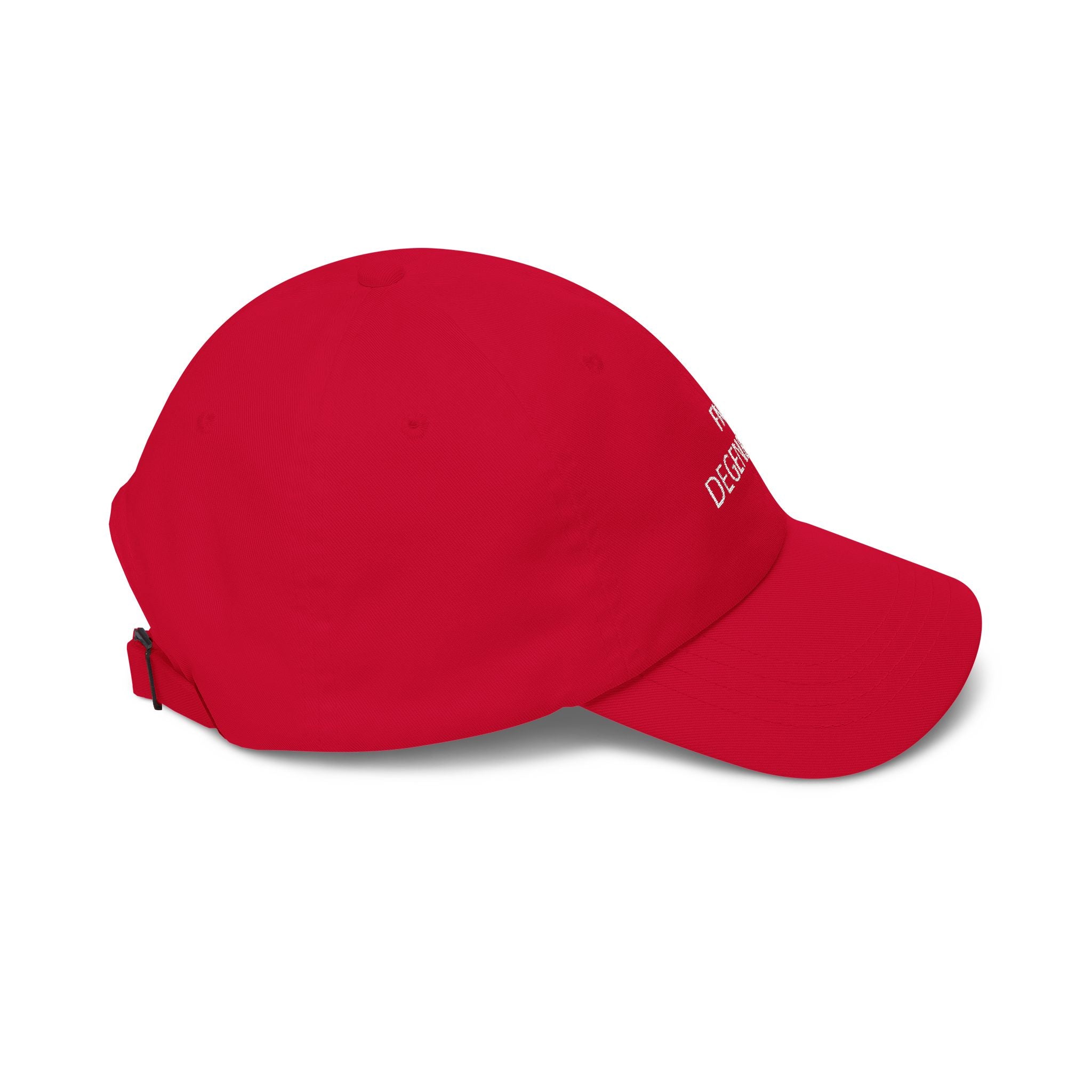 White Words “FN DEGENERATE” Embroidered Dad Cap at