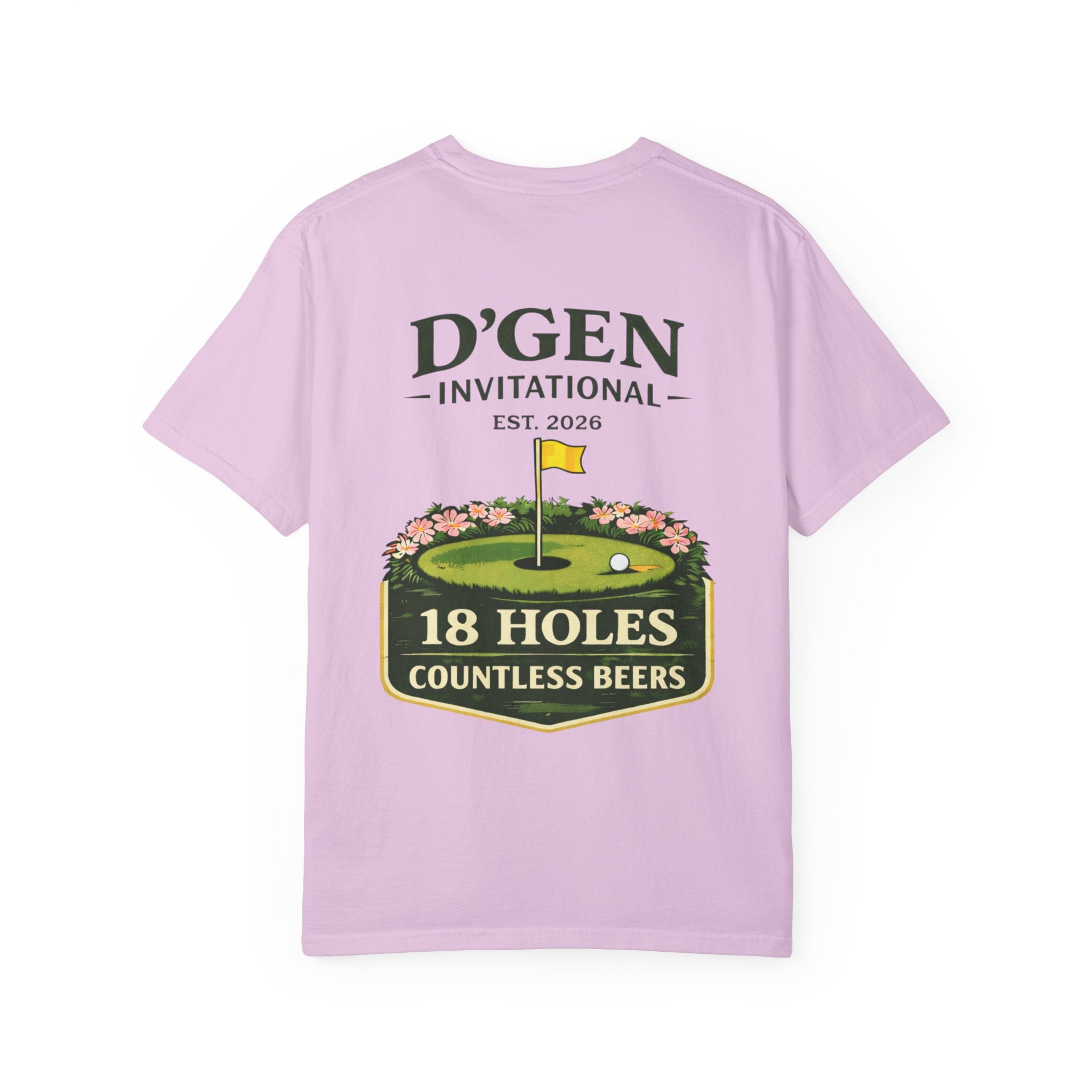 Golf Tournament T-Shirt — D'GEN Invitational “18 Holes Countless Beers”