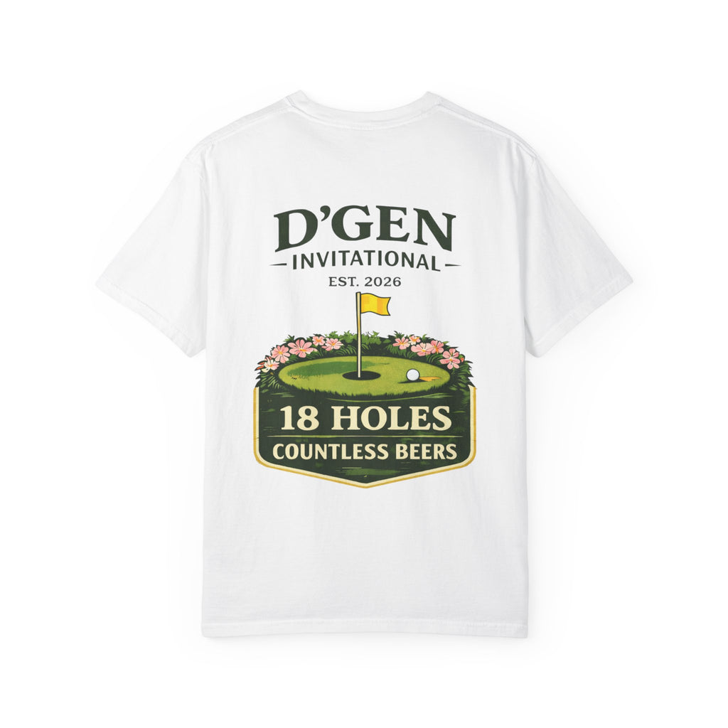 Golf Tournament T-Shirt — D'GEN Invitational “18 Holes Countless Beers”