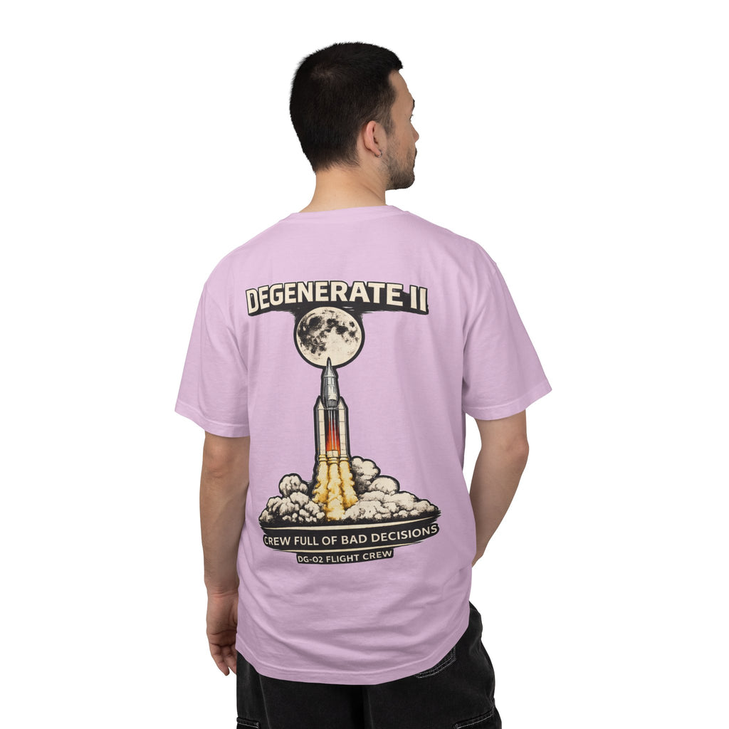 T-Shirt — "Degenerate II" Rocket Launch Crew Graphic Tee
