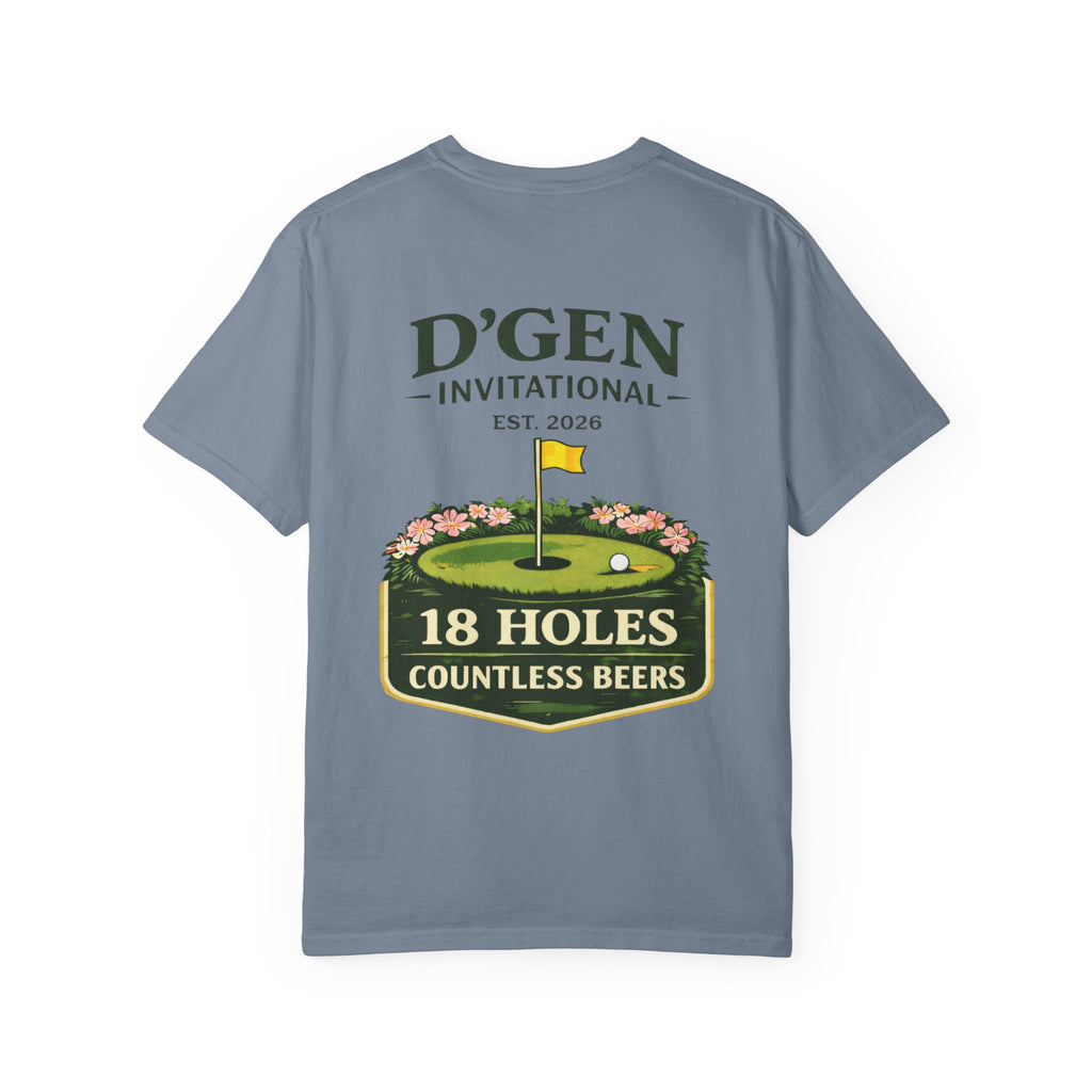 Golf Tournament T-Shirt — D'GEN Invitational “18 Holes Countless Beers”