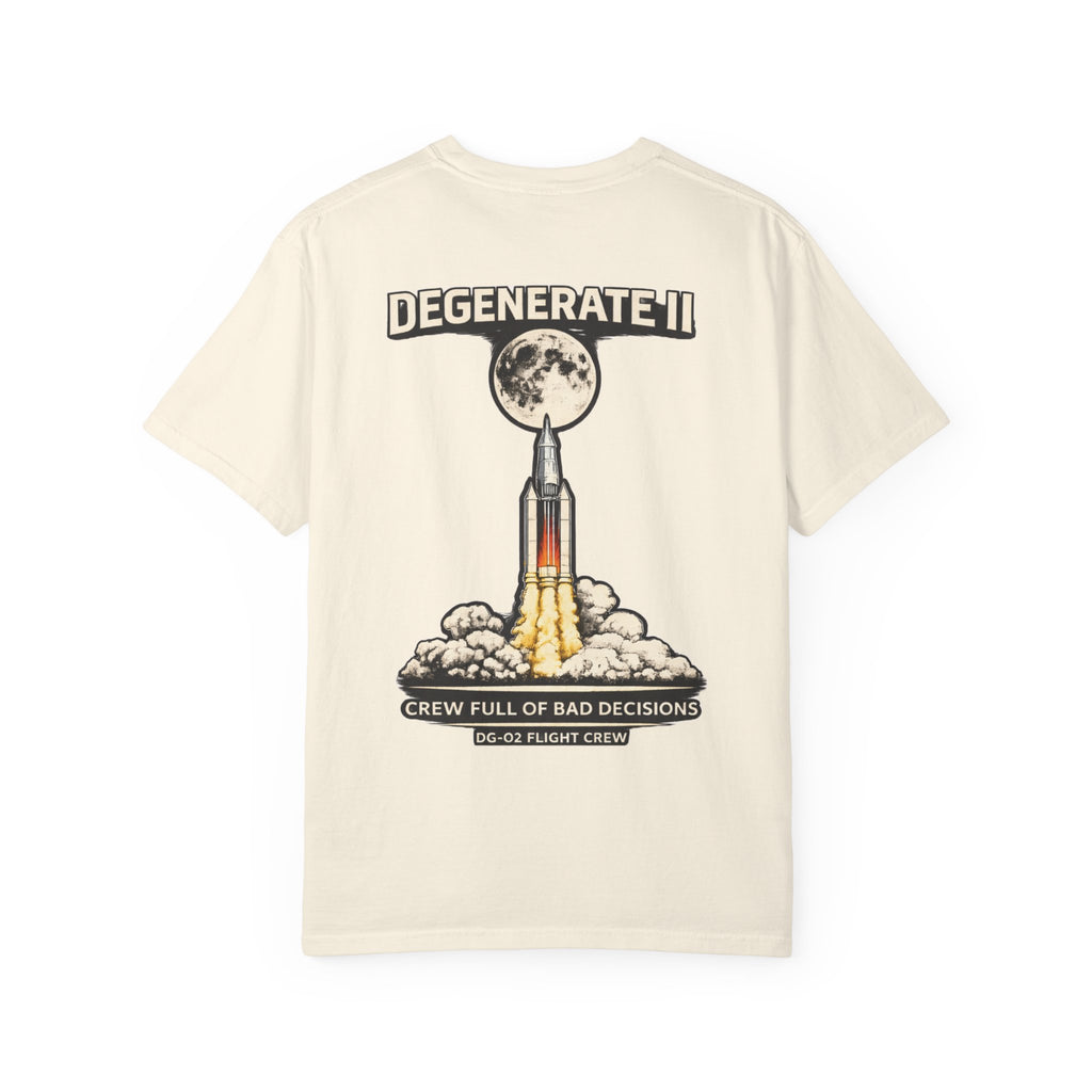 T-Shirt — "Degenerate II" Rocket Launch Crew Graphic Tee