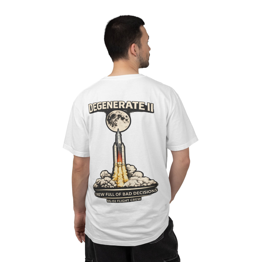 T-Shirt — "Degenerate II" Rocket Launch Crew Graphic Tee