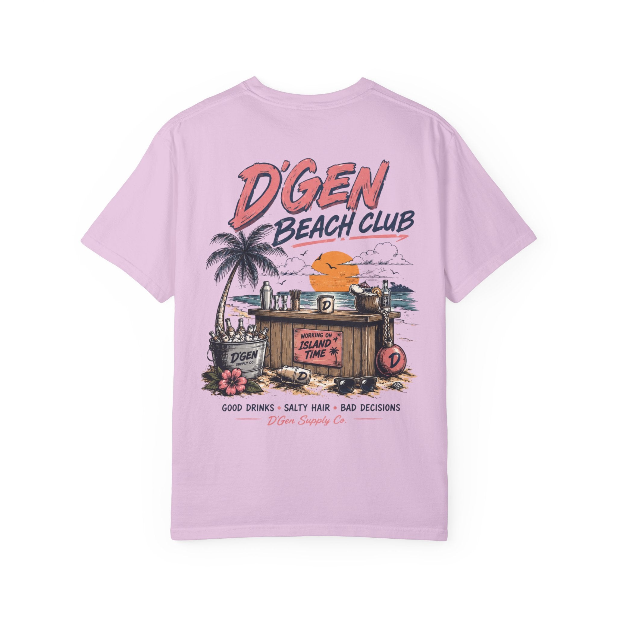 Beach Bar T-Shirt — "D'Gen Beach Club" Tropical Vintage Surf Tee