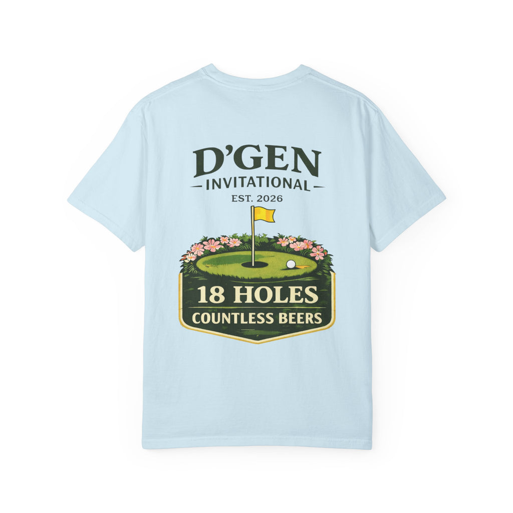 Golf Tournament T-Shirt — D'GEN Invitational “18 Holes Countless Beers”