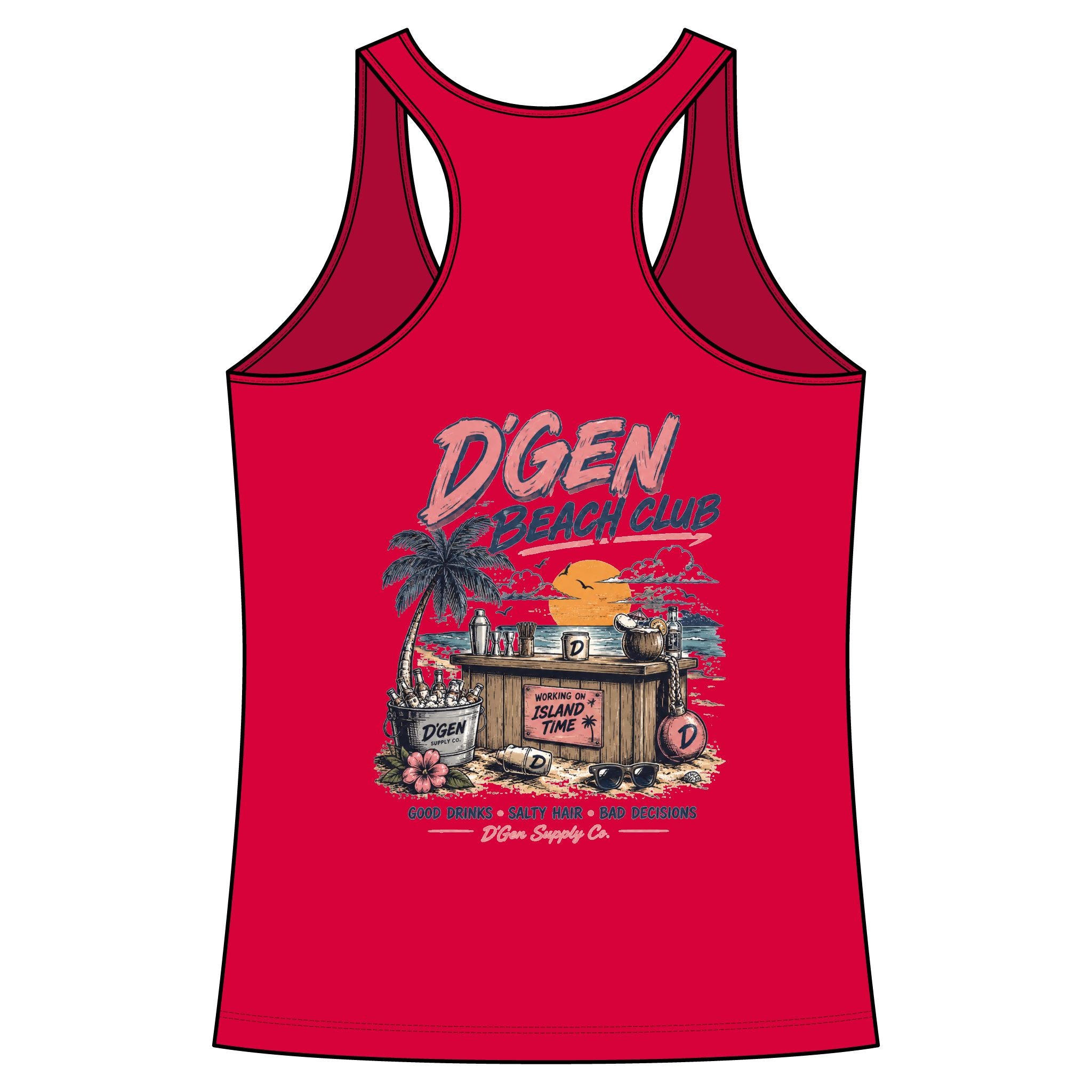 D'Gen Beach Club Women's Racerback Tank Top