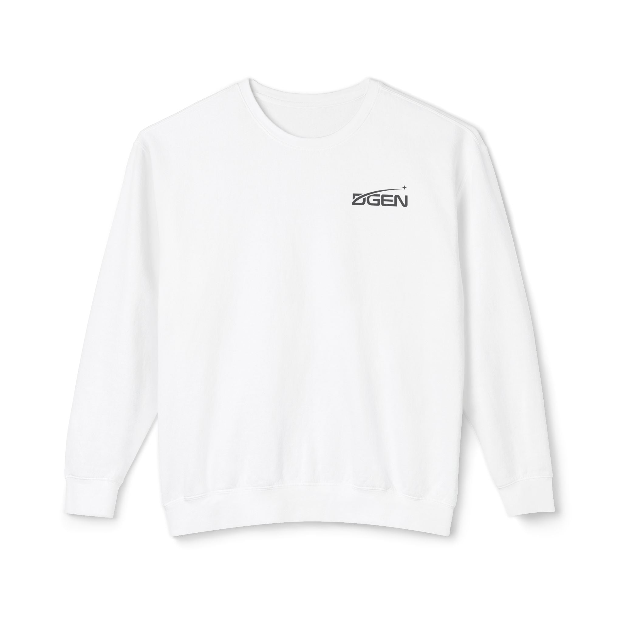 Space Logo Rocket Launch Crewneck Sweatshirt — Lightweight White Casual Pullover