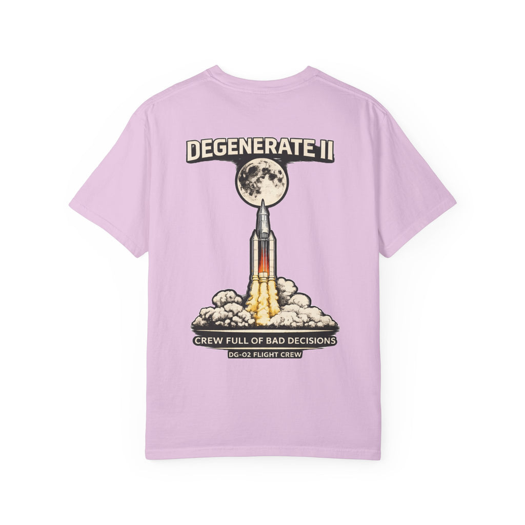 T-Shirt — "Degenerate II" Rocket Launch Crew Graphic Tee