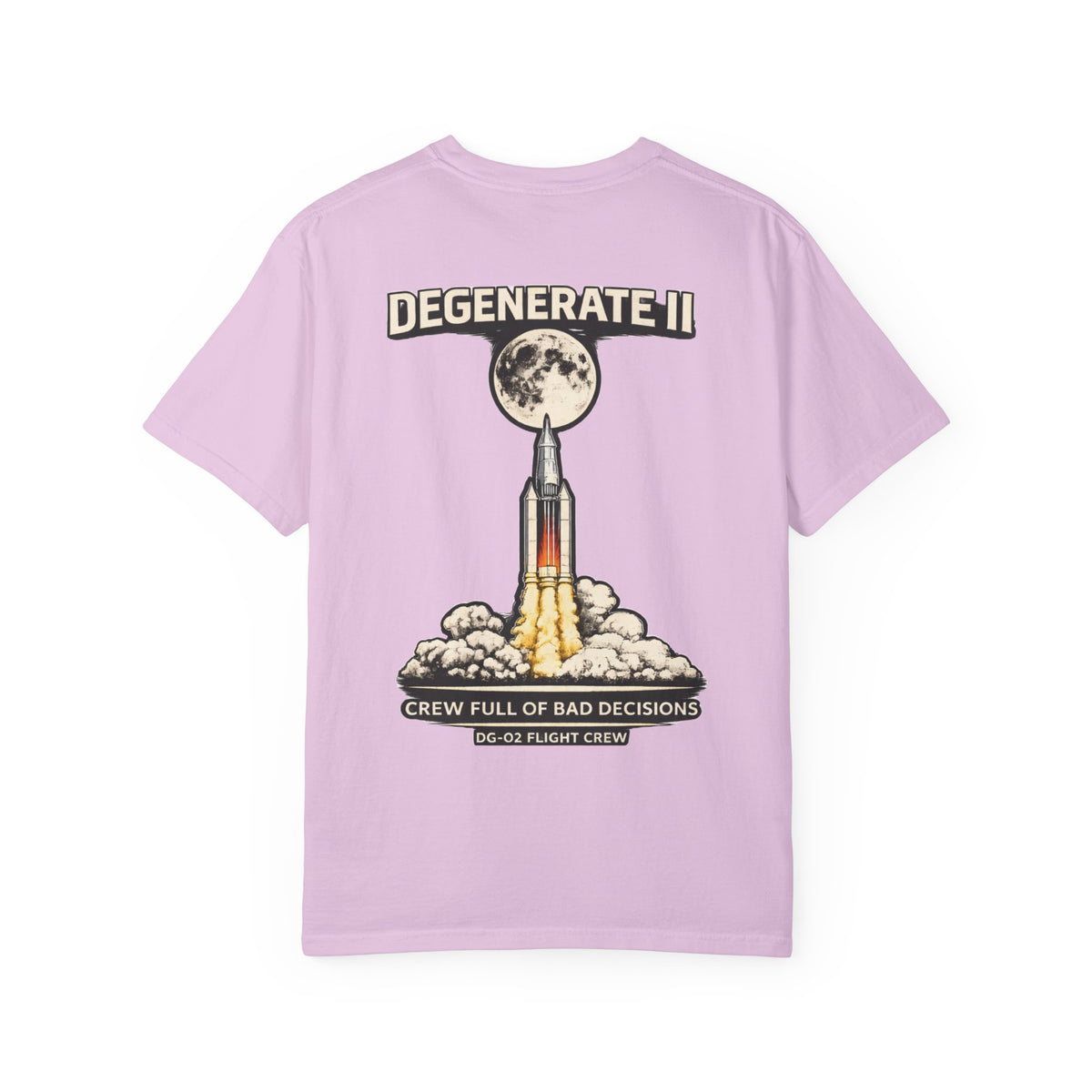 T-Shirt — "Degenerate II" Rocket Launch Crew Graphic Tee