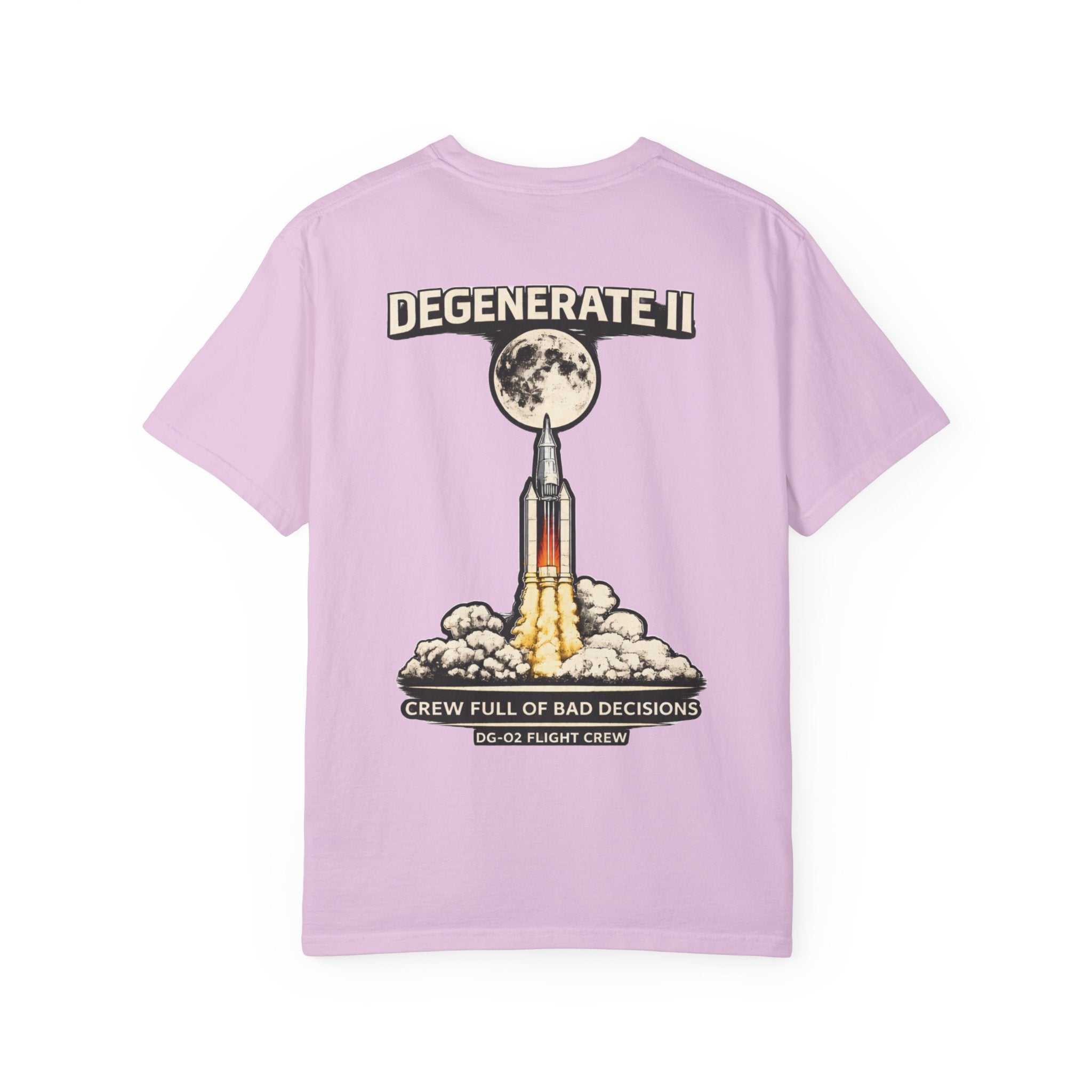 T-Shirt — "Degenerate II" Rocket Launch Crew Graphic Tee