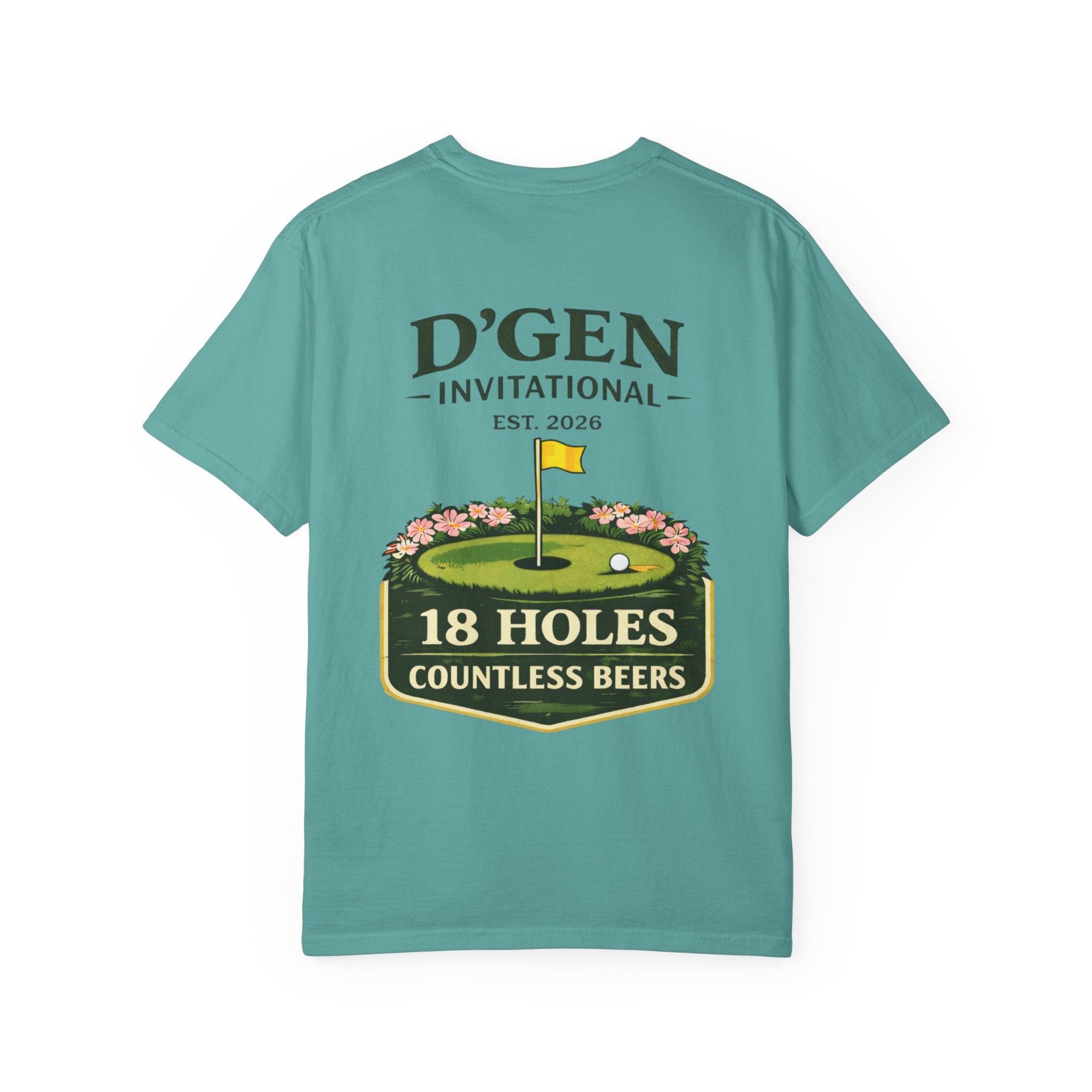 Golf Tournament T-Shirt — D'GEN Invitational “18 Holes Countless Beers”