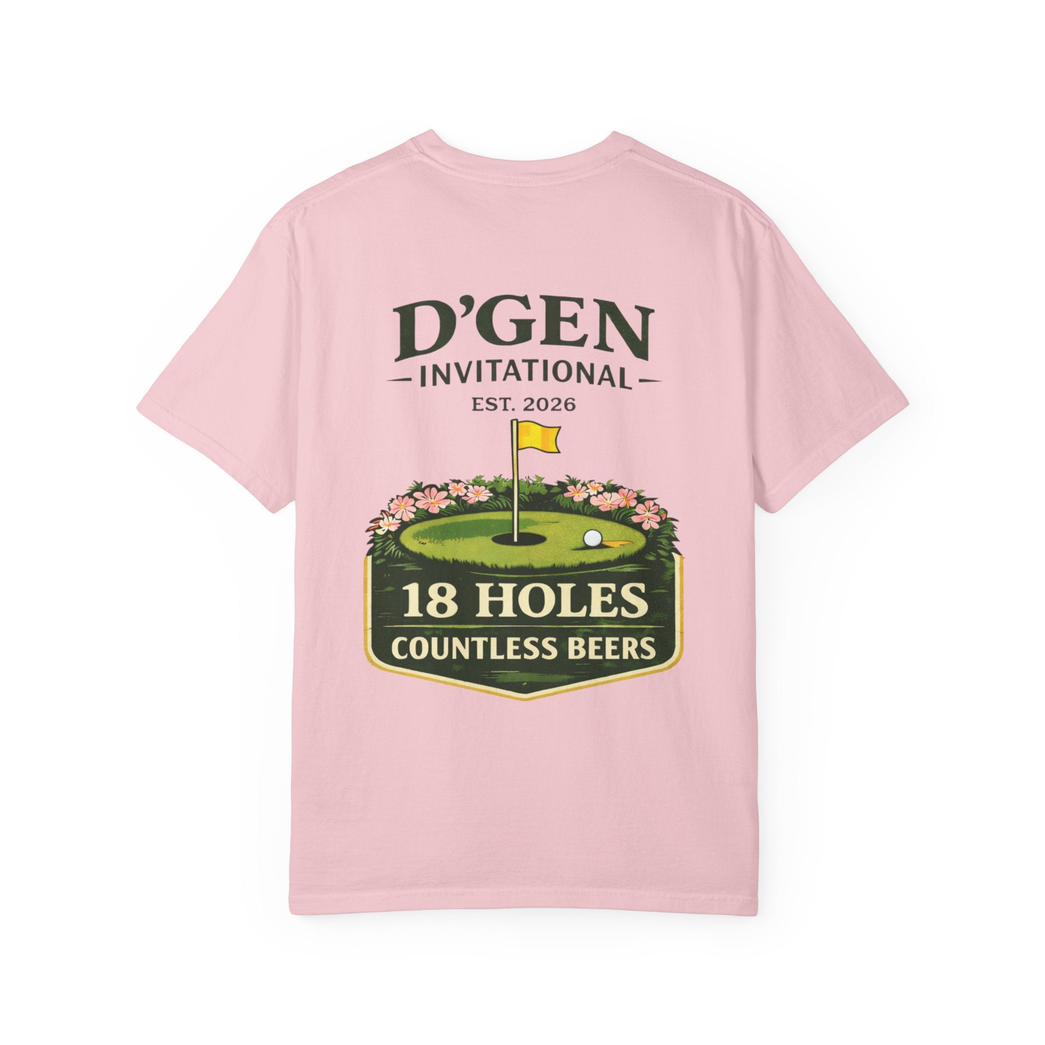 Golf Tournament T-Shirt — D'GEN Invitational “18 Holes Countless Beers”